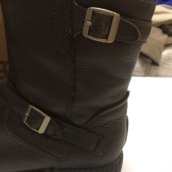 Big Kid’s Ugg Boots, deep brown leather K Rockville 1971 chocolate size 6 zipper - Picture 13 of 15